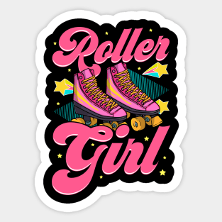 Roller Girl Roller Skate Skating Retro Sticker